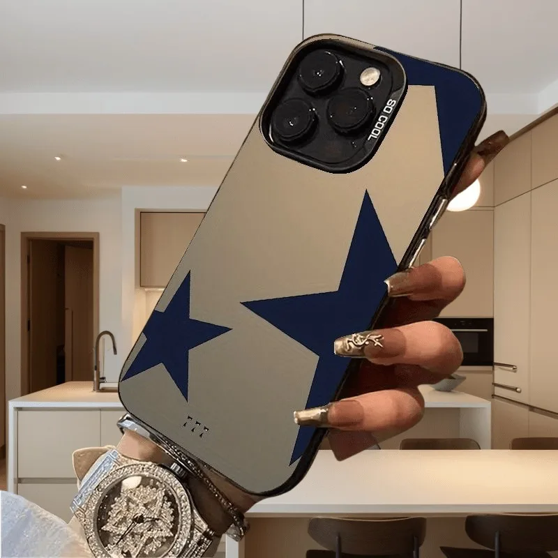 Cool Black Leopard Print Star Matte Phone Case