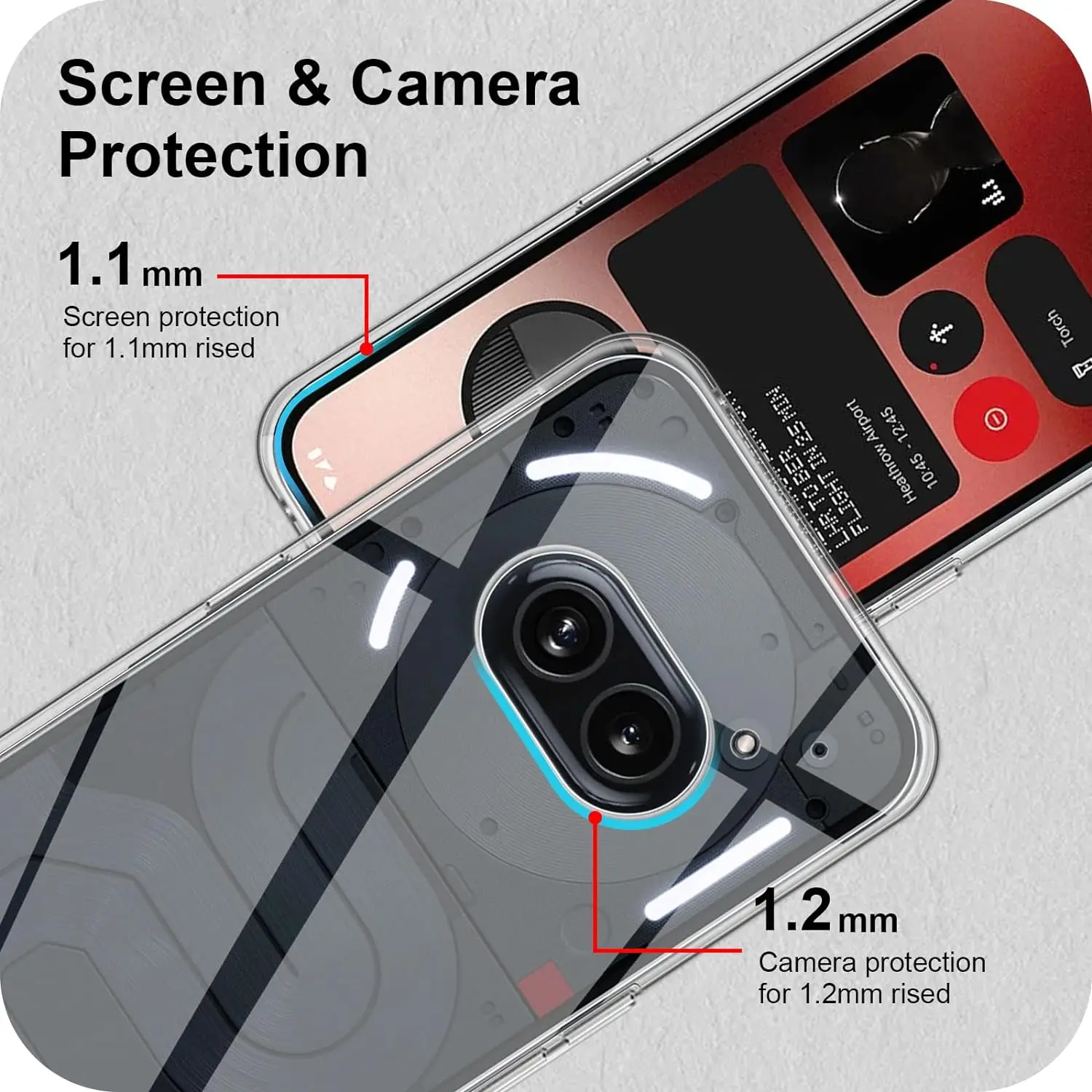 Ultra Thin Clear Soft TPU Camera Protection Phone Case Cover