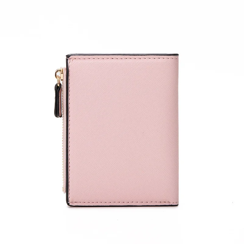 Purse Female 2023 Texture Double Zipper Women's Money Clip Contrast Color Short Purse