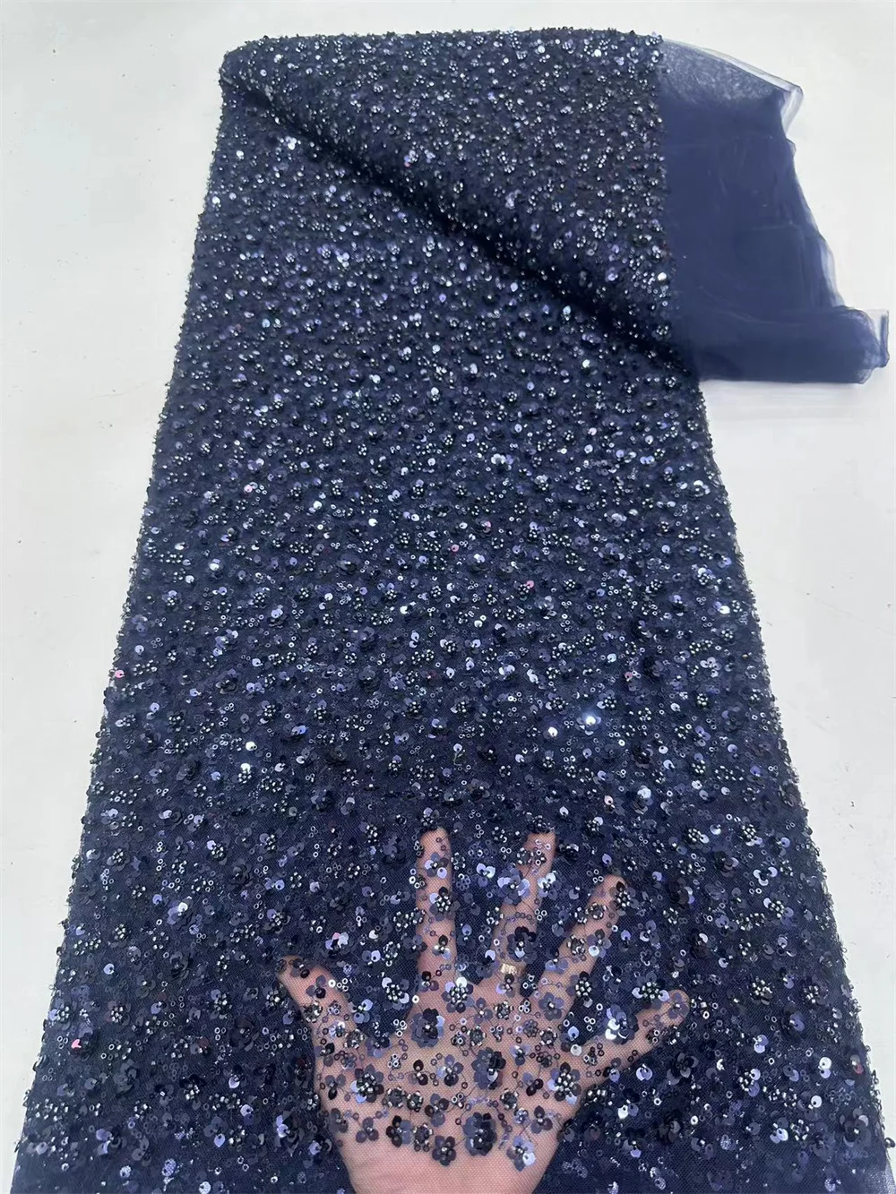 

Африканские ткани 5 ярдов для платья блестки вышивка бисером для жениха нигерийская Свадебная Высококачественная французская Тюлевая кружевная ткань 5YAA122-2