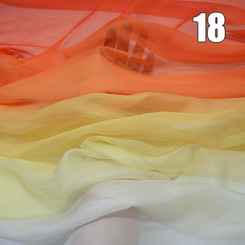 Mehrfarbiger Farbverlauf, Brokat-Seiden-Chiffon-Stoff, schattige Farbe, Tüll, handgefertigt, DIY, Hanfu, Fensterschutz, Kleid, Bühnenarrangement – Detail 6