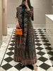 Miyake Pleated Print Foldable Collar Long Sleeved Trench Coat for Women 2024 New Winter Original Designer Fashion Cardigan Dress 1