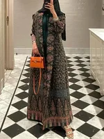 Miyake Pleated Print Foldable Collar Long Sleeved Trench Coat for Women 2024 New Winter Original Designer Fashion Cardigan Dress 1