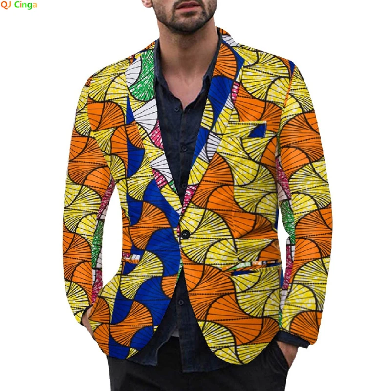 

Spring/Autumn New Long-sleeved Printed Suit Jacket Men's Fashion Casual Jacket Multi-color Selection of Men Blazers
