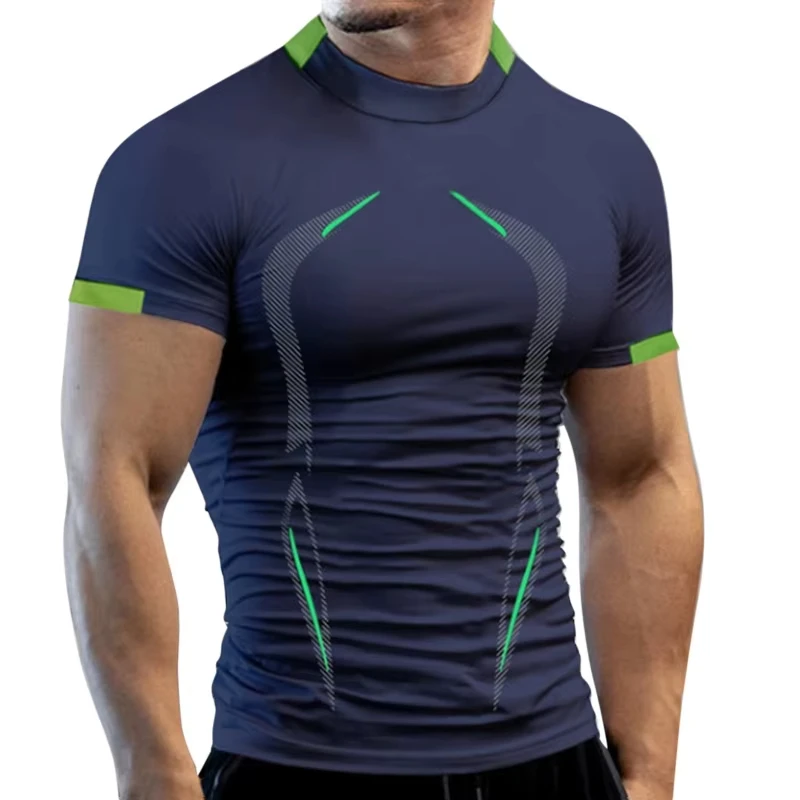 New Summer Gym Breathable T Shirt Men Quick Drying Jogging TShirt Men Training Tees Fitness Tops Running Summer Clothes