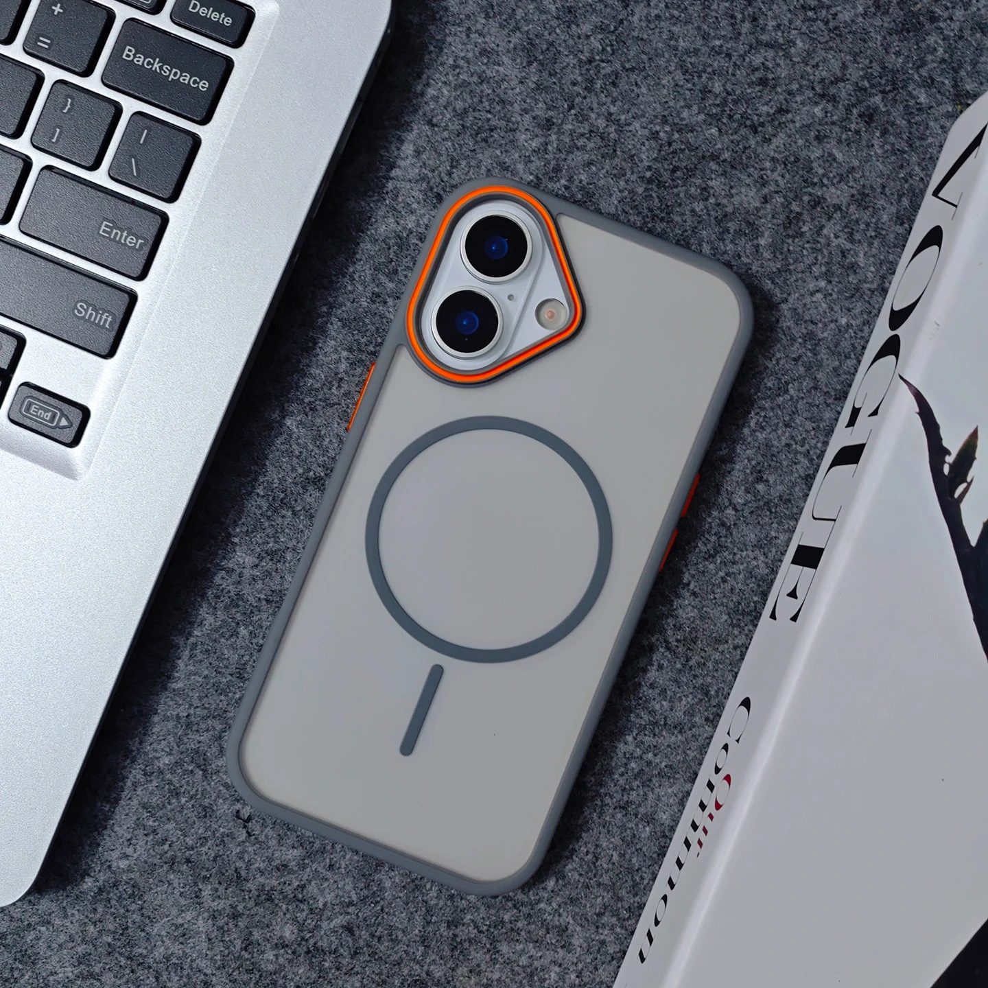 Luxury Matte Translucent Shockproof Magnetic Phone Case with Magsafe Wireless Charging Support