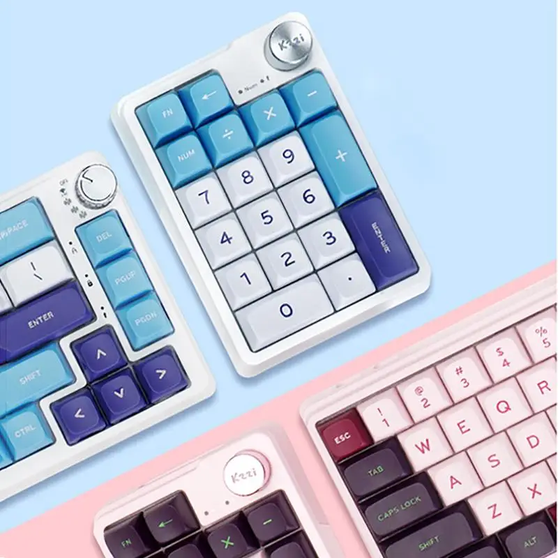 Kzzi K20 매크로 숫자 키패드 무선 키패드, 프로그래밍 미니 단추 맞춤형 노브 키보드, RGB 게이밍 기계식 핫스왑 매크로파