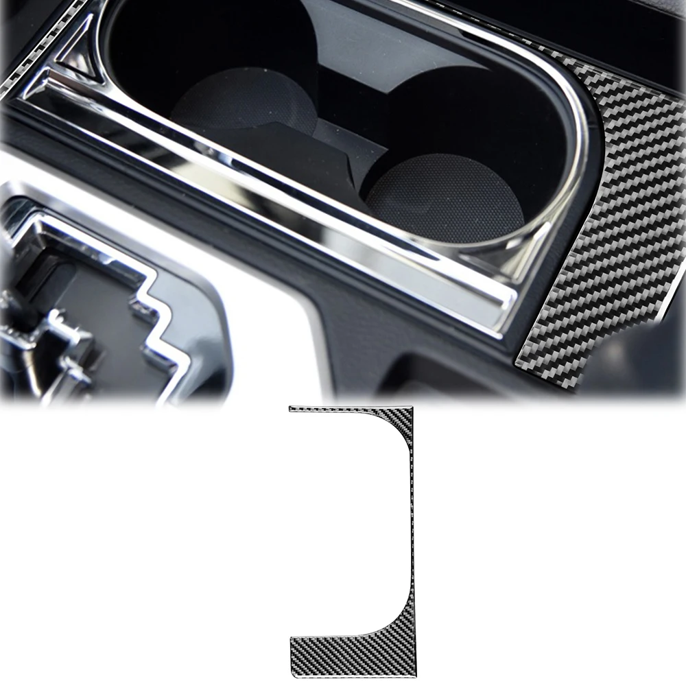 

Gear Shift Water Cup Holder Panel Decoration Sticker Cover Decal Trim for Toyota Tundra 2014-2018 Car Accessories Carbon Fiber