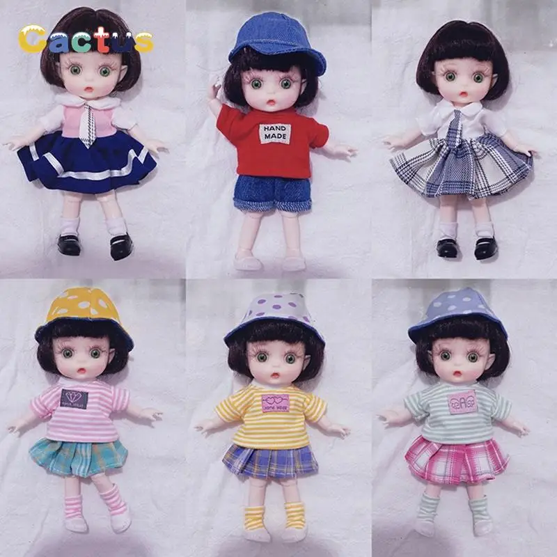 Hot Sale Clothes For dolls 16-17cm OB11 Doll Clothes T-shirt Dress 1/8 Dolls Accessories