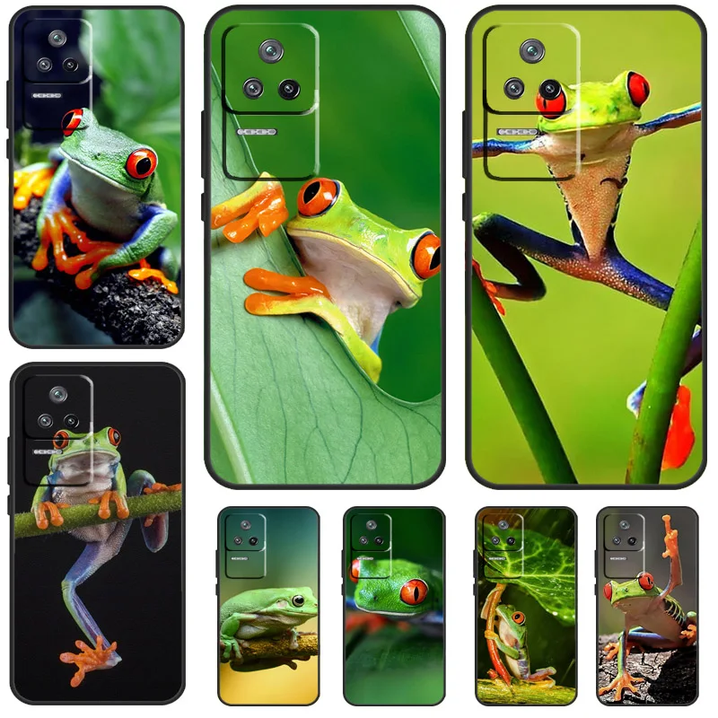 Custodia Green Frog Wildlife Per Poco X6 Pro X3 X4 X5 F5 Pro F3 M5S Cover Per Xiaomi 13T 14 13 Pro 11T 12T 12 Lite