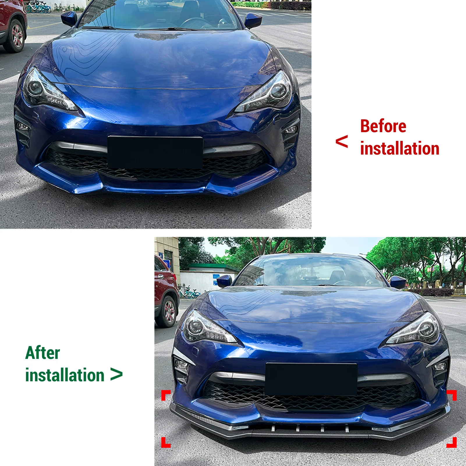 Front Bumper Body Kit Aerodynamic Anti  Front Bumper Lip Air Chin Body Spoiler Seamless Fit Reduce Wind Drag for Vehicle