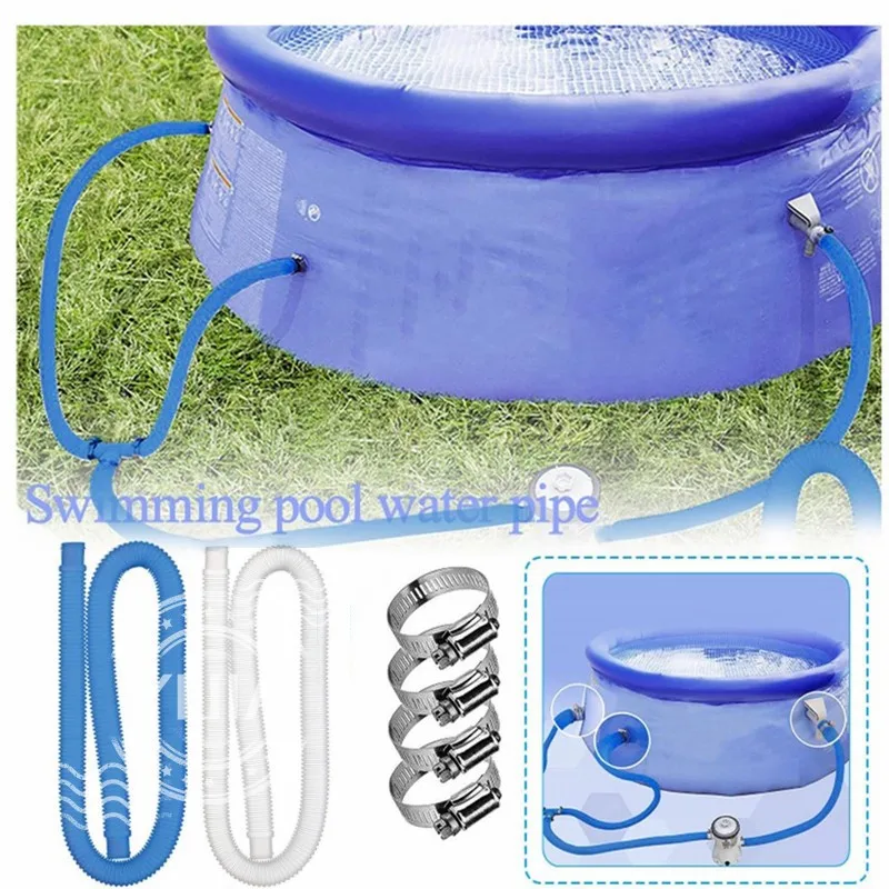 

PVC Pool Pump Hose 1.25 Inch Leak Proof Corrugated Water Pipe With Clips for Swimming Pool Pump Filter Replacement Accessories