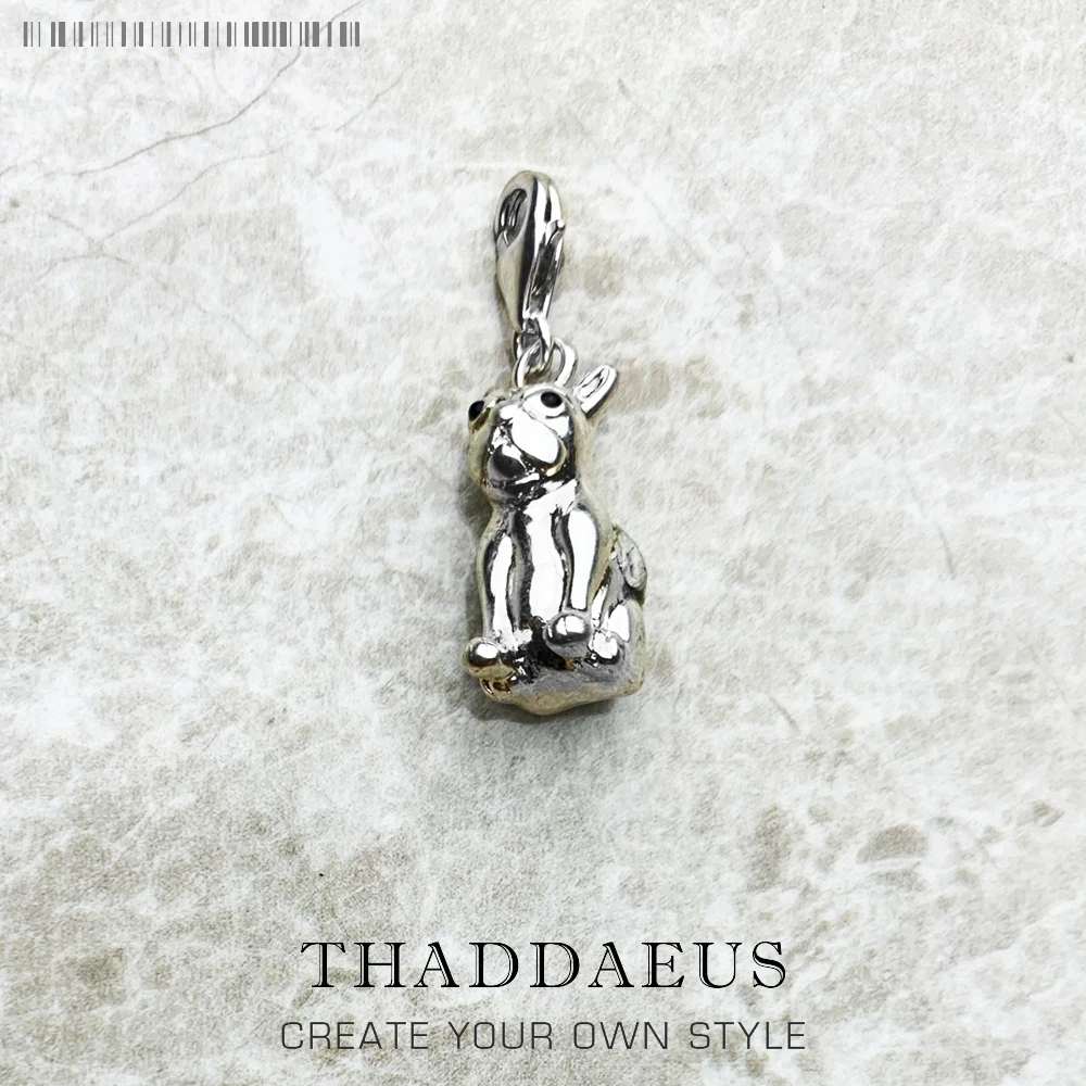 New French Bulldog Pendant Cute Puppy Dog 925 Sterling Silver Charm Animal Jewelry Accessories