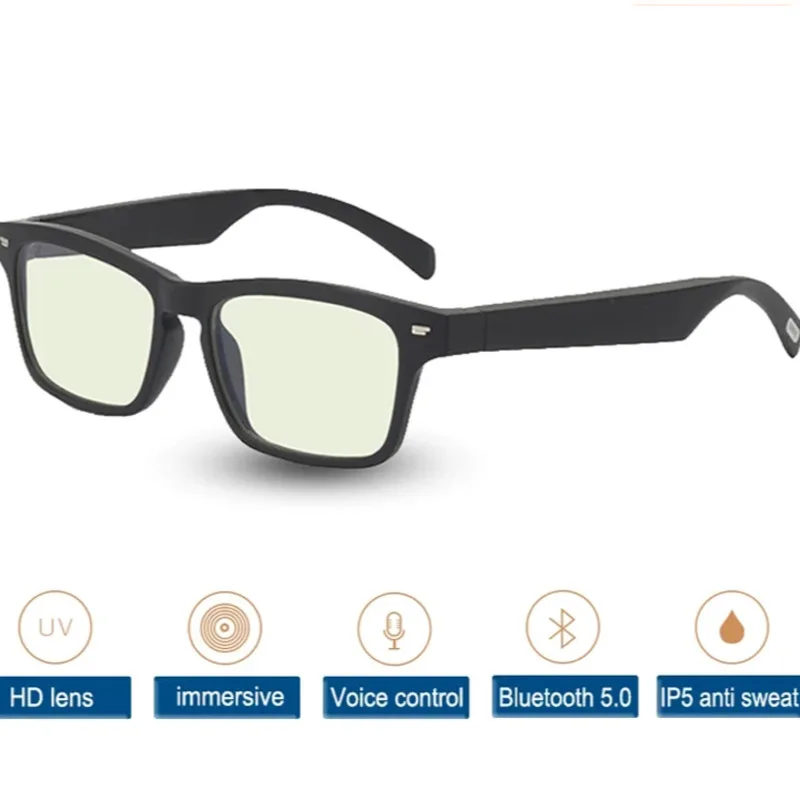 

2024 Smart Glasses Wireless Bluetooth 5.0 Sunglasses Outdoor Smart Sport Hands-Free Calling Music Anti-Blue Eyeglasses Polarized
