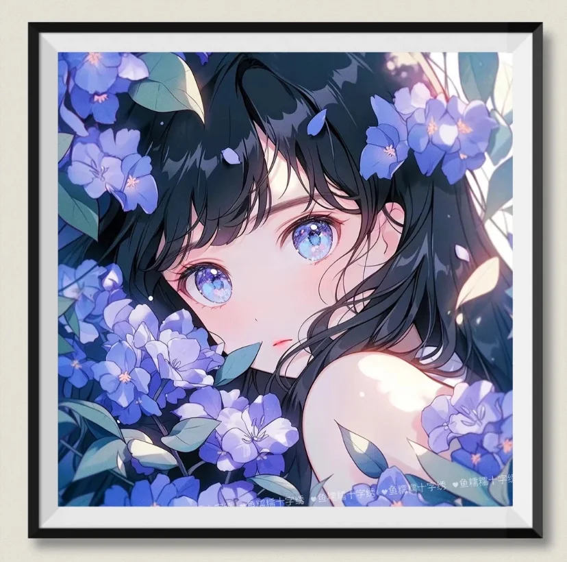 9ct 60x60cm Wisteria flowers Girl Embroidery DIY Cross Stitch Thread Needlework Kits for Home Decor cross stitch kit