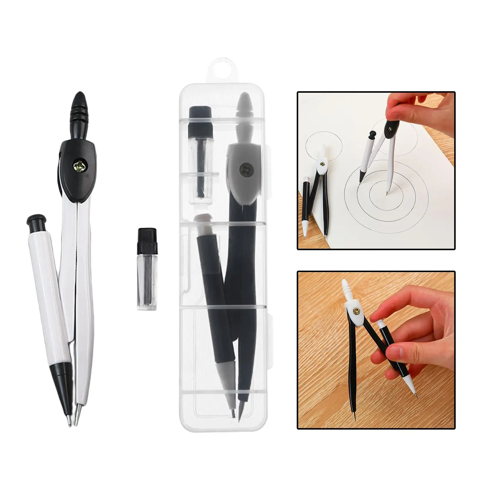 Professional Metal Compasses with Storage Case Mechanical Pencil with Refill for School Office Stationery Supplies