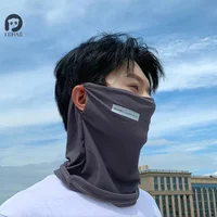 Summer Ice Silk Sunscreen Mask For Men Women Outdoor Cycling Face Cover Solid Color Neck Wrap UV Protection Ear Bandana Scarf 4