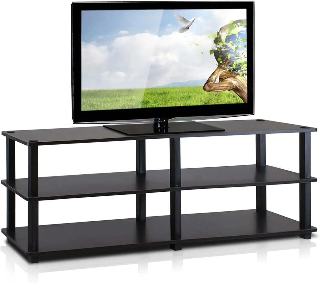 Turn-S-Tube 3-Tier TV Stand and End Tables Set (Espresso/Black)