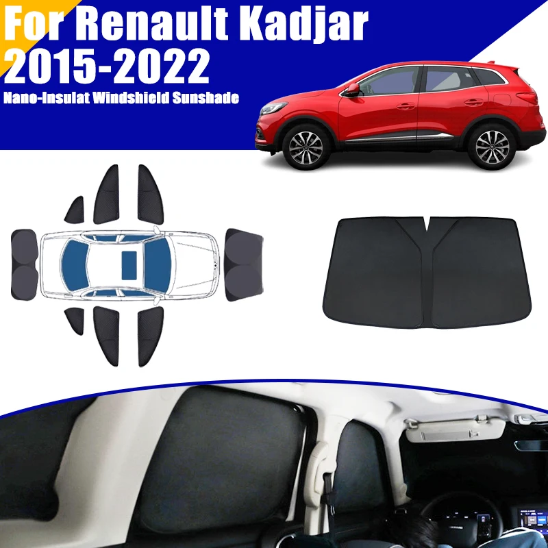 

Full Coverage Sunshade For Renault Kadjar 2015-2022 2016 2017 2018 Car Accessories Windows Visor Privacy Covers Black Foldable