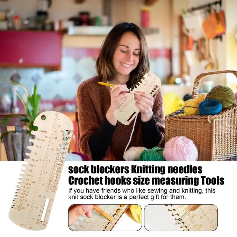

Knit Sock Blocker Natural Wood Sock Blocker Adjustable DIY Model Board Knitting Socks Form Blockers Knitting Tools Accessory