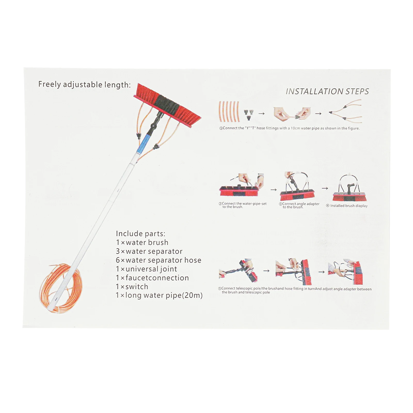 5 m Solarpanel-Reinigungsbürste, verstellbares Stangenreinigungsset, Solarpanel-Reinigungsstange und Fensterwaschausrüstung für den Außenbereich – Detail 13
