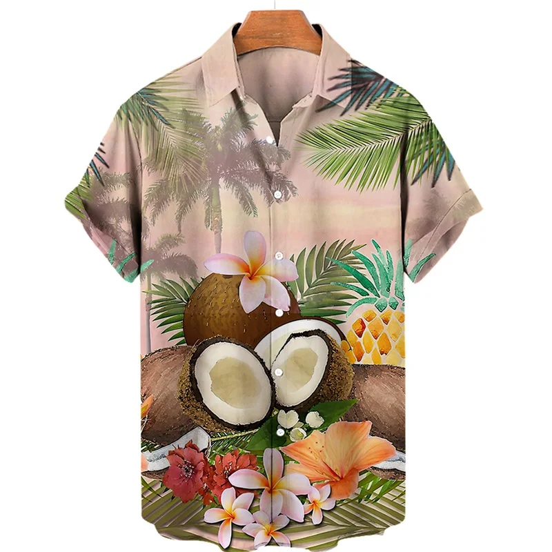 thumbnail image 1 of Camisas hawaianas de verano para hombre, camisas con estampado 3D para vacaciones en la playa, blusas casuales de manga corta para hombre, 1 of 5