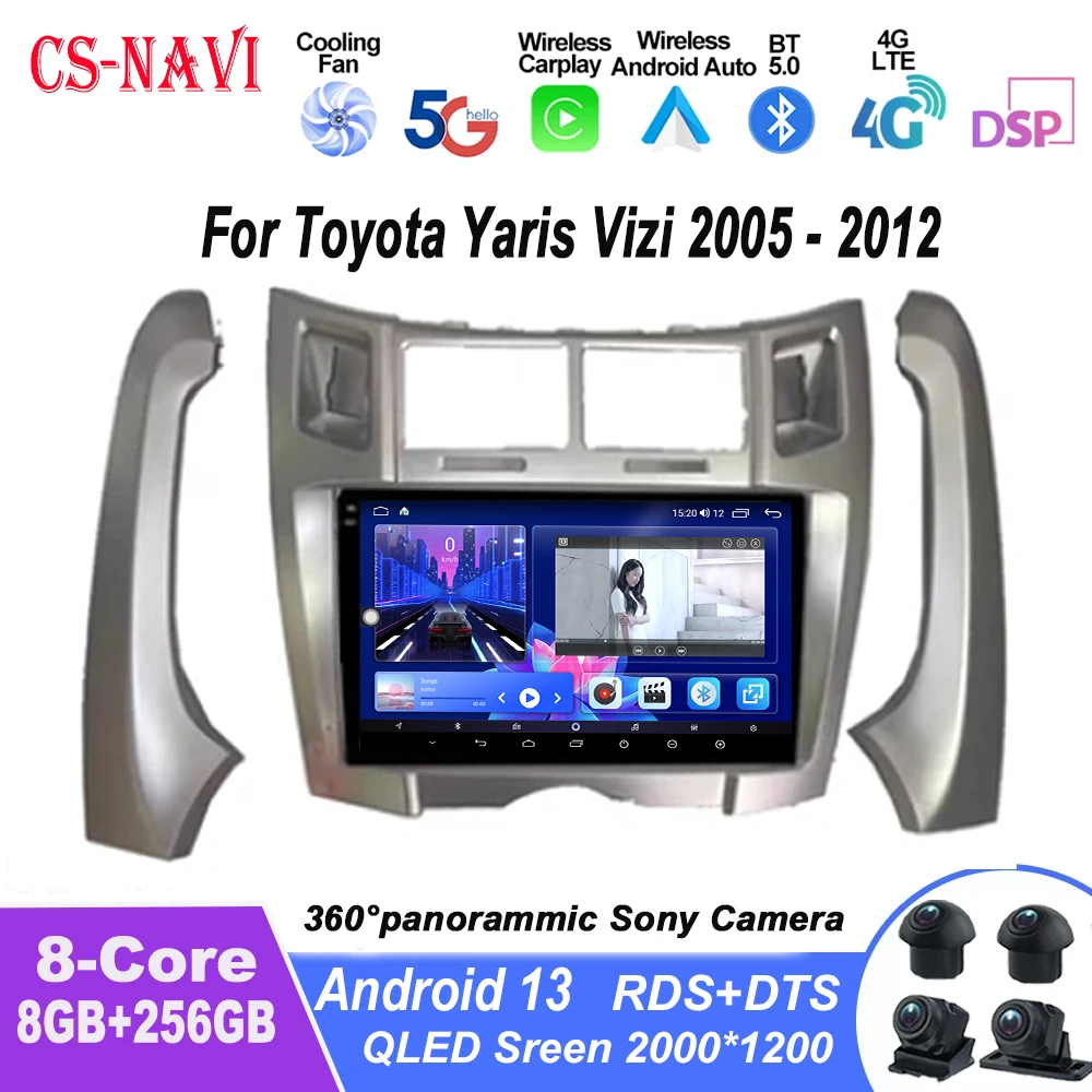 

Android 13 For Toyota Yaris Vizi 2005 - 2012 Carplay Car Multimedia Player Radio XP90 Car Radio Android Auto GPS Navigator WIFI