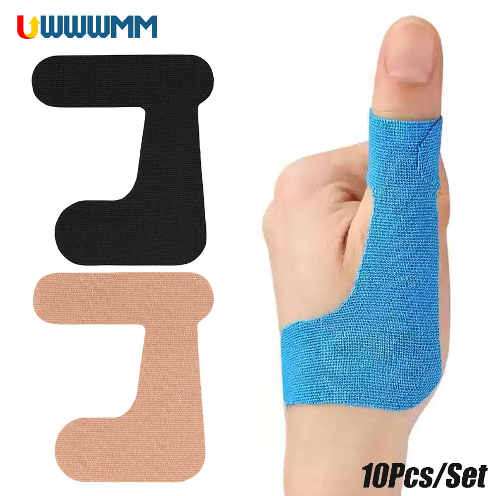 10 PCS Precut 엄지 보호 테이프 스트랩, 스포츠 가사용 신축성 있는 운동 테이프, 관절 지원 관절염 염좌 스트레인