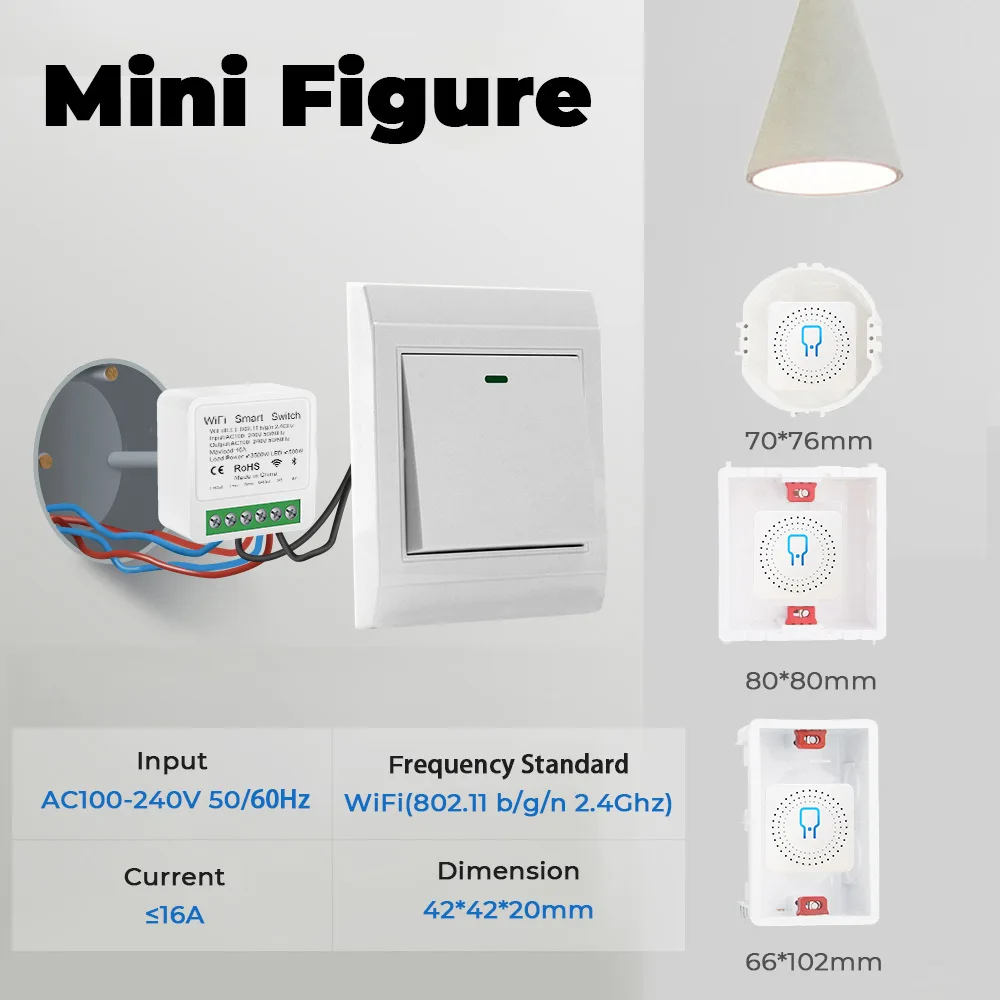 Wifi Smart Switch Ewelink APP 16A Mini przełączniki 2 kierunkowe bezprzewodowe inteligentne automatyki domowej wyłącznik głosowy dla Alexa Google Alice