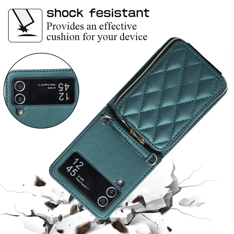 Luxury Crossbody Lanyard Leather Wallet Phone Case with Wrist Rope and Flip Stand