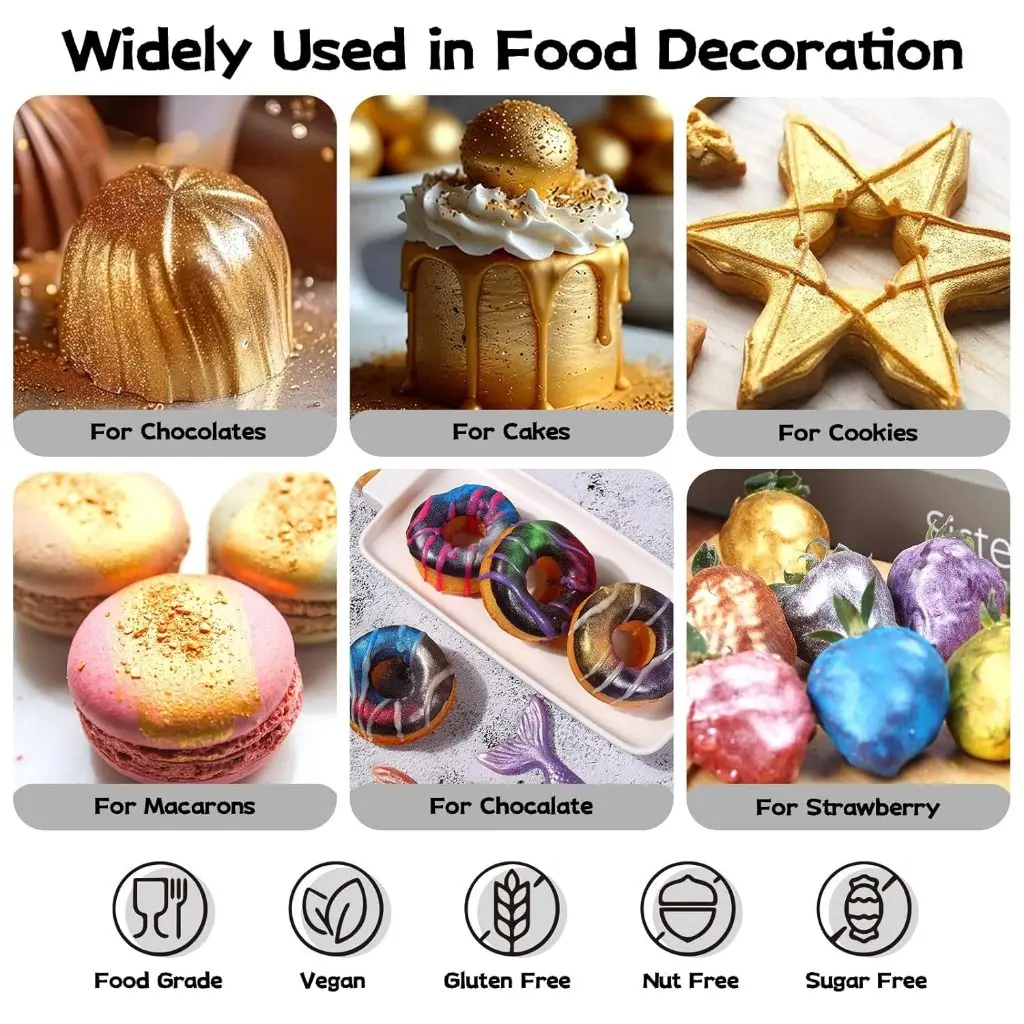 Shimmering Glitter Dust for Edible Decorations and Beverages, 5g