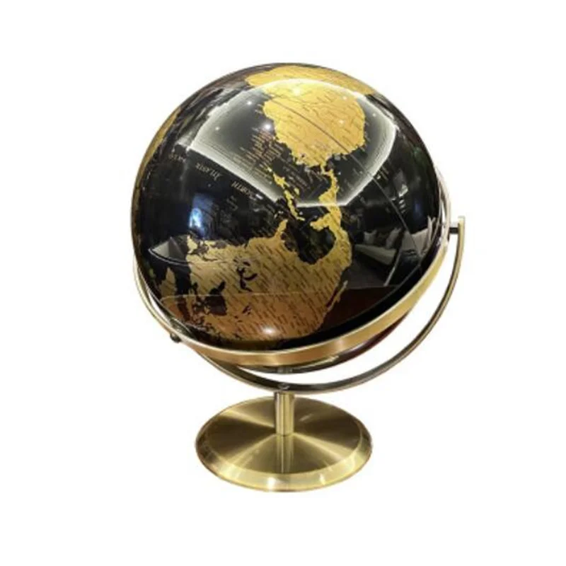 Full English World Globe Sphere Diameter 20cm Desk Teaching Globe Metal ABS Dual Axis 720&deg; Rotation Office Light Luxury Crafts english world globe