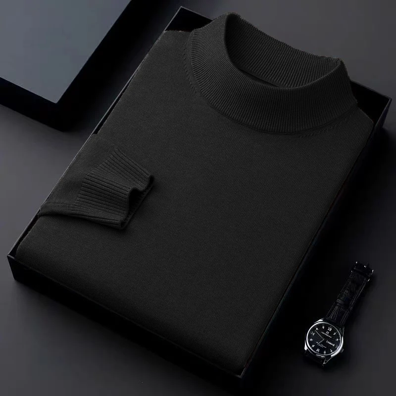 الخريف الرجال وهمية الرقبة البلوزات عادية الياقة ا...