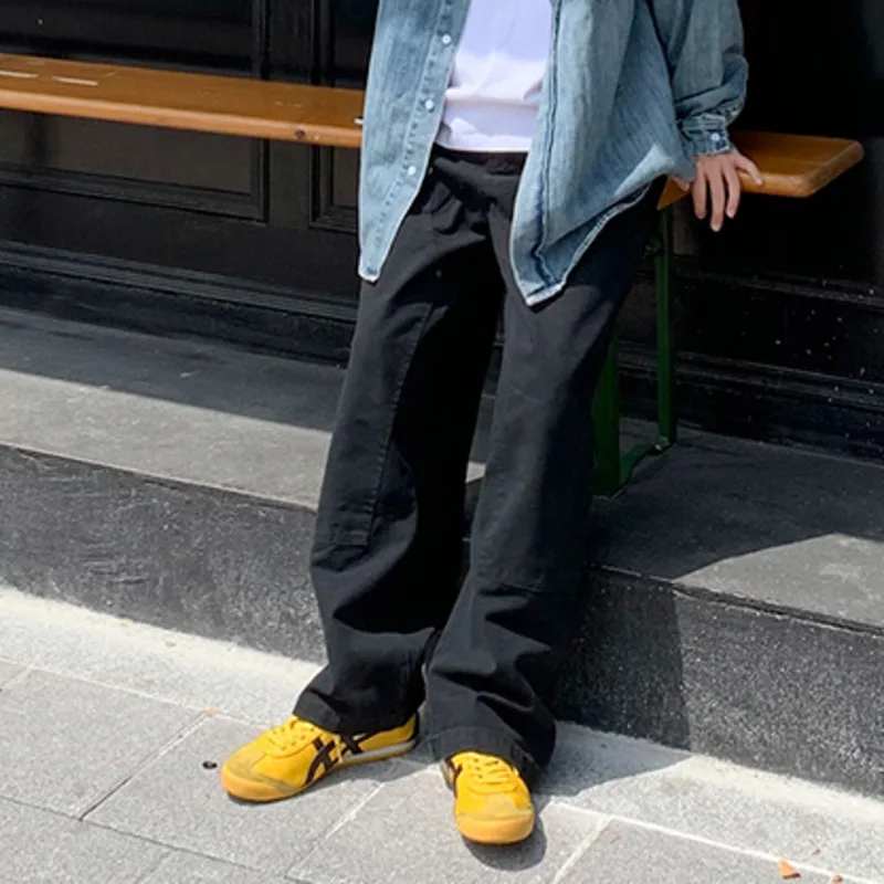 IEFB High Street Men Denim Pants Washed Casual Straight Bottom Wide Leg Loose Male Solid Color Jeans Autumn Fashion 2024 9C7810 6
