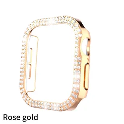 Elegant Rhinestone Diamond Protective Case for Women’s Apple Watch (Rose gold)