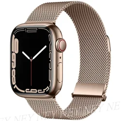 Elegant Milanese Loop Metal Watch Band Strap - 49mm-42mm-44mm-45mm (Vintage gold 6)