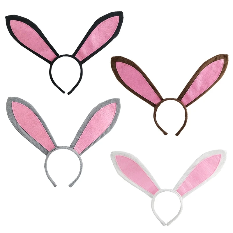 

Easter Long Bunny Ears Headband Lovely Rabbit Animal Cosplay Plush Hair Hoop Bandana Holiday Party Hair Accessories