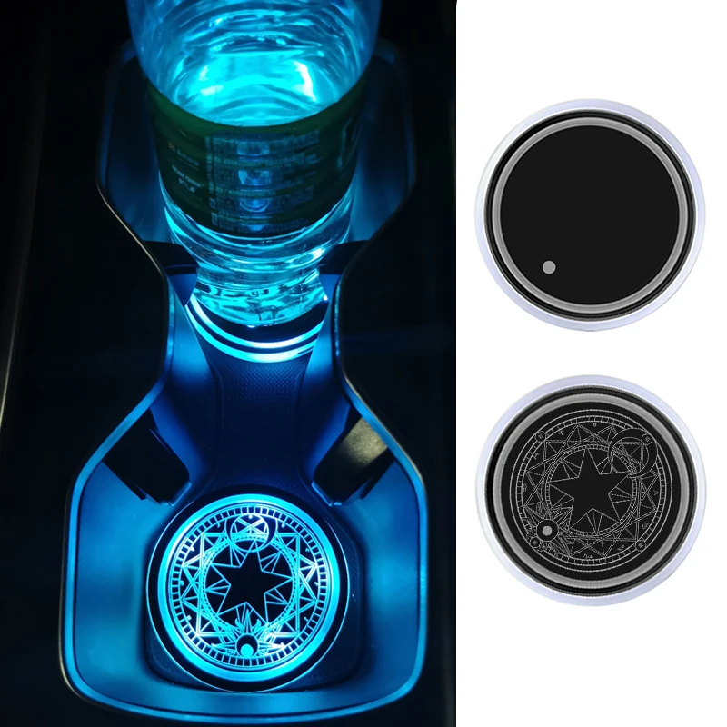 Ricarica Usb Auto Led Water Cup Pad Luminoso Coaster Trim Lampada Per Fiat 500 500C 500L 500X Brava Ducato Fiorino Panda Stilo
