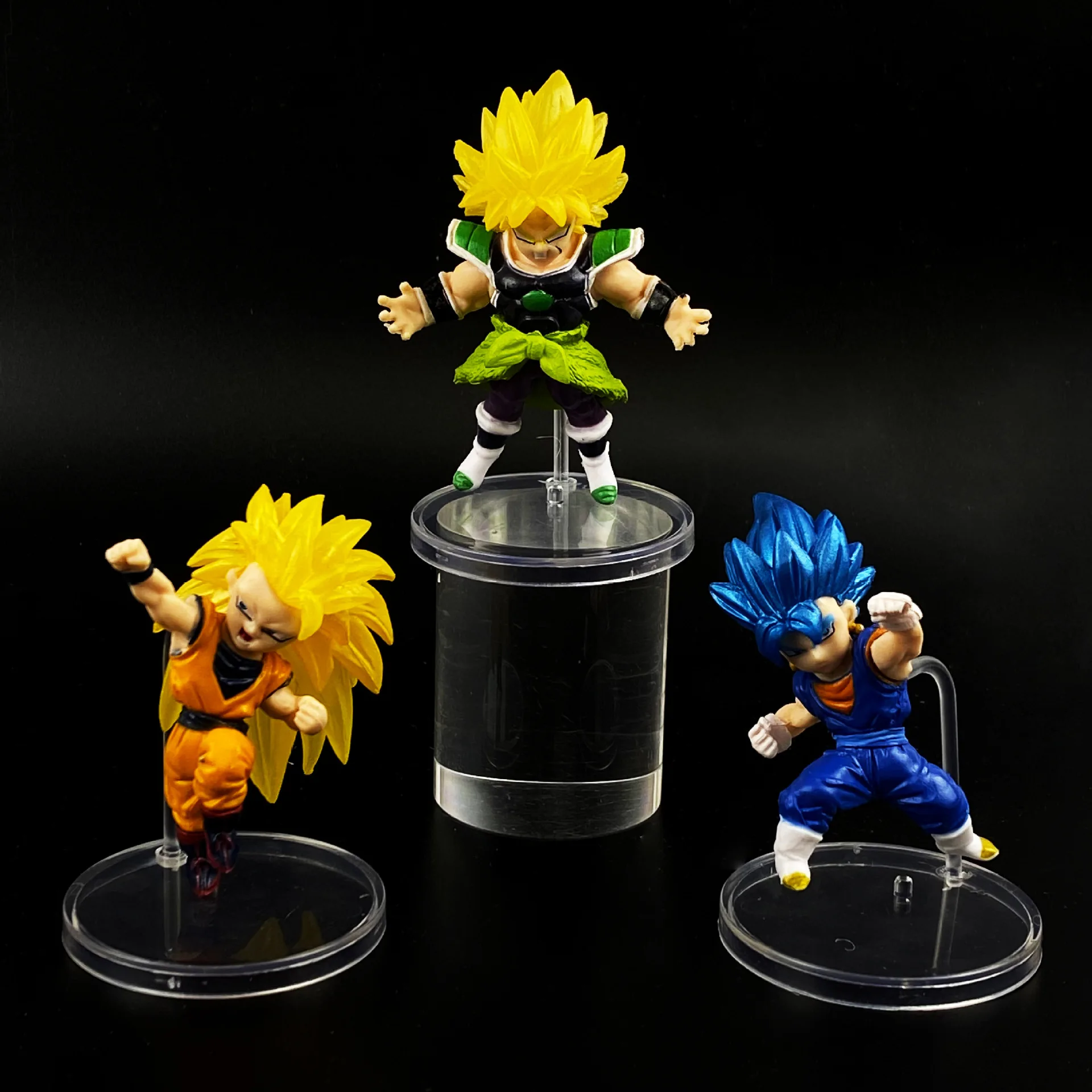 6pcs Anime Dragon Ball Super Saiyajin Filho Goku Vegito Gogeta Ornamento  Boneca Figura 3