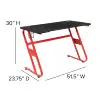 Furniture Red Gaming Ergonomic Desk with Cup Holder and Headphone Hook 5