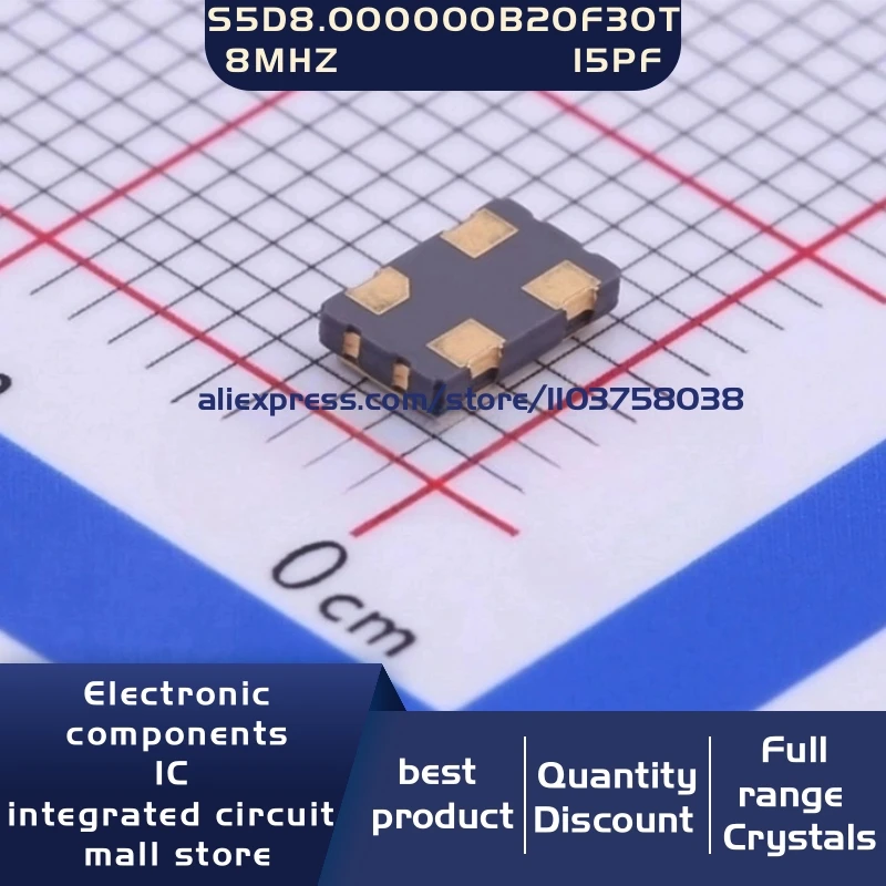 50개/몫 S5D8.000000B20F30T 8MHz ±20ppm 15PF 3.3V 5032 4P 수정 발진기 공진기 4-SMD 재고 있음