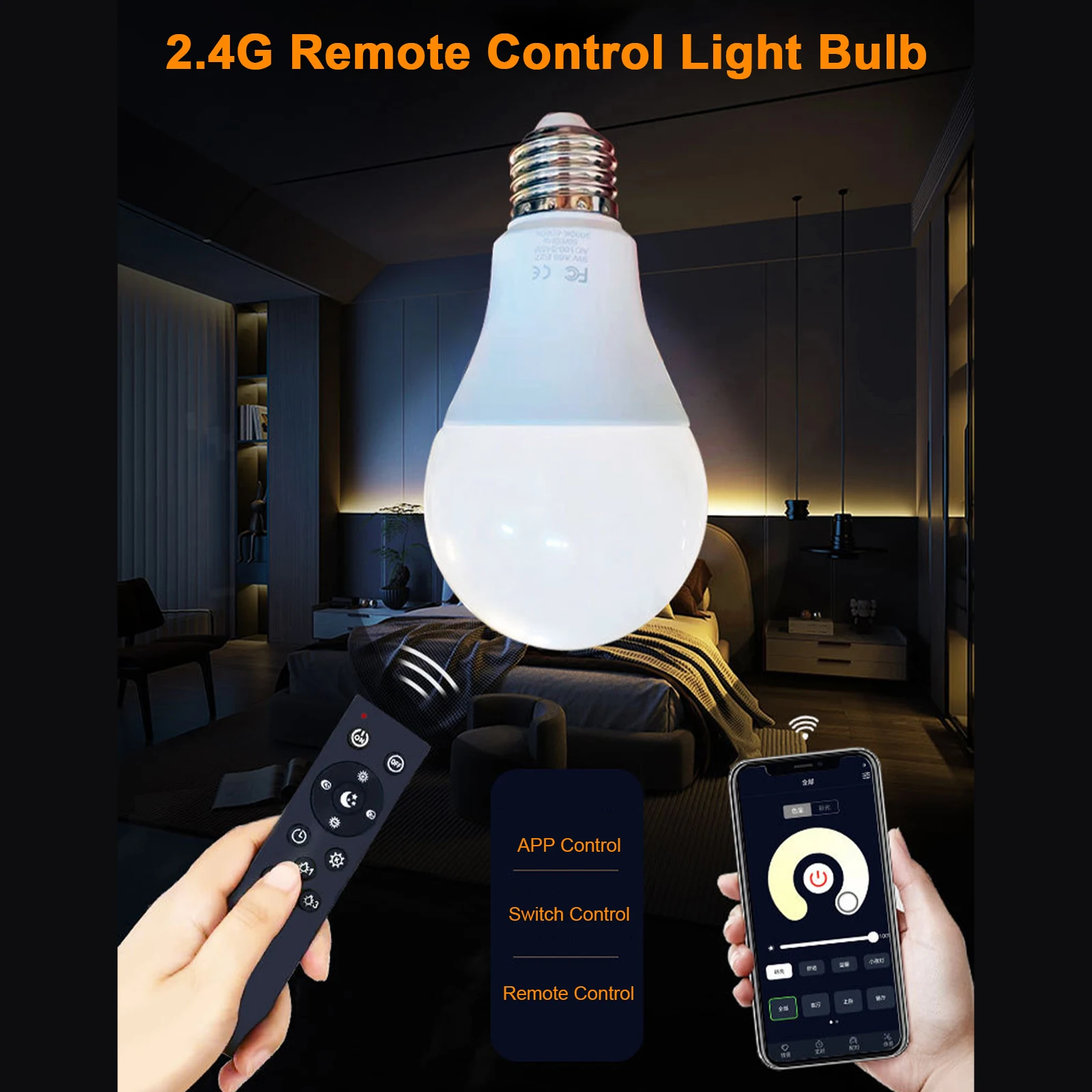 Smart Remote-Controlled LED Color-Changing Light Bulb with Infinity Dimming