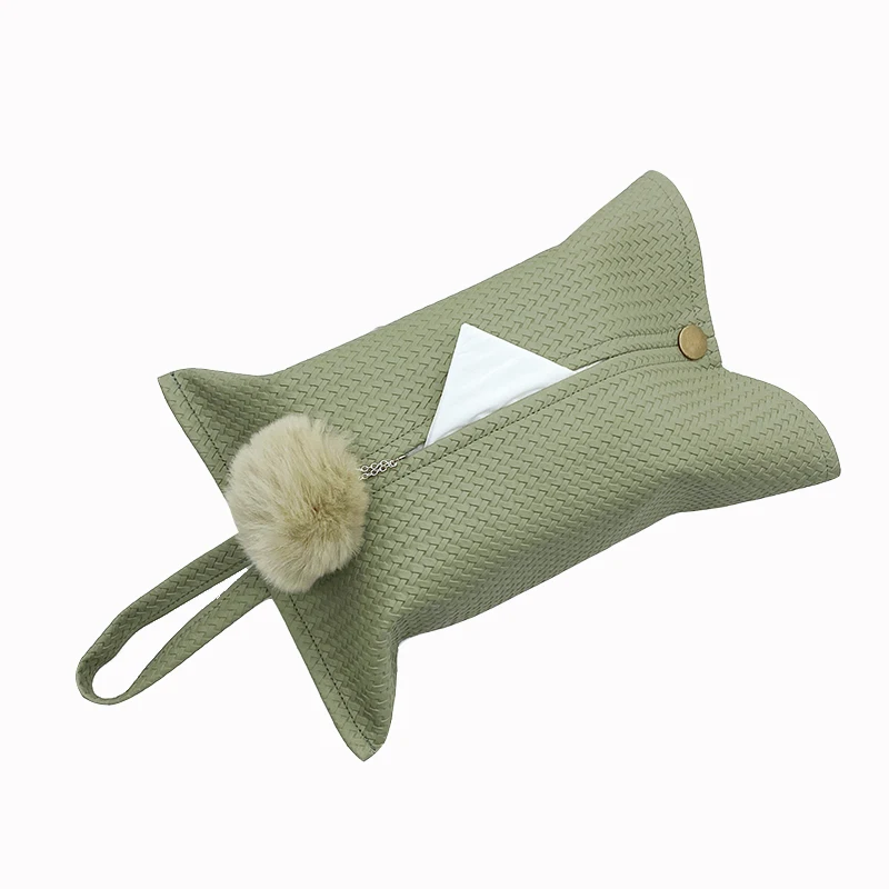 

Creative Tissue Cover Decoration Tissue Box Green Woven Paper Bag