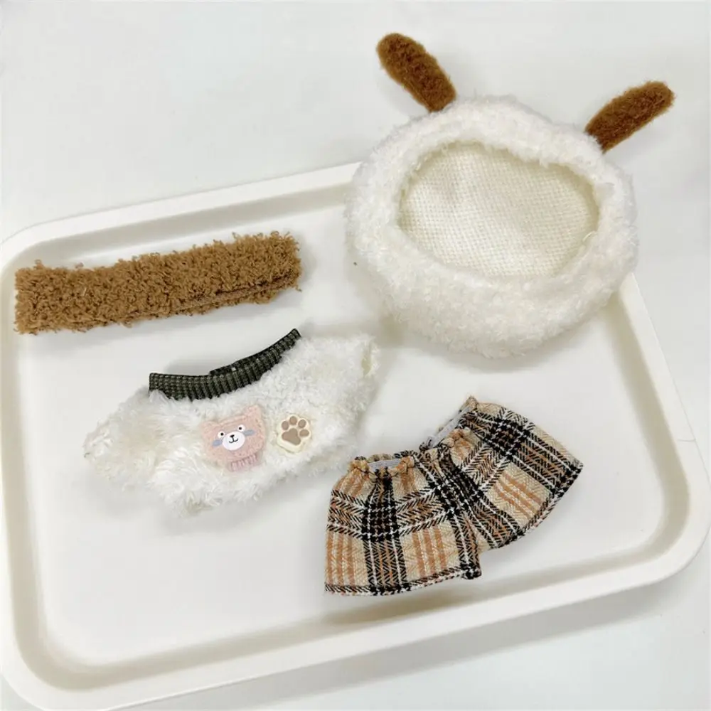 Puppy Bear Hat 10cm Cotton Doll Clothes Stuffed Doll Pant T-shirt Suit Doll Costume Suit Outfit Clothing Wearable