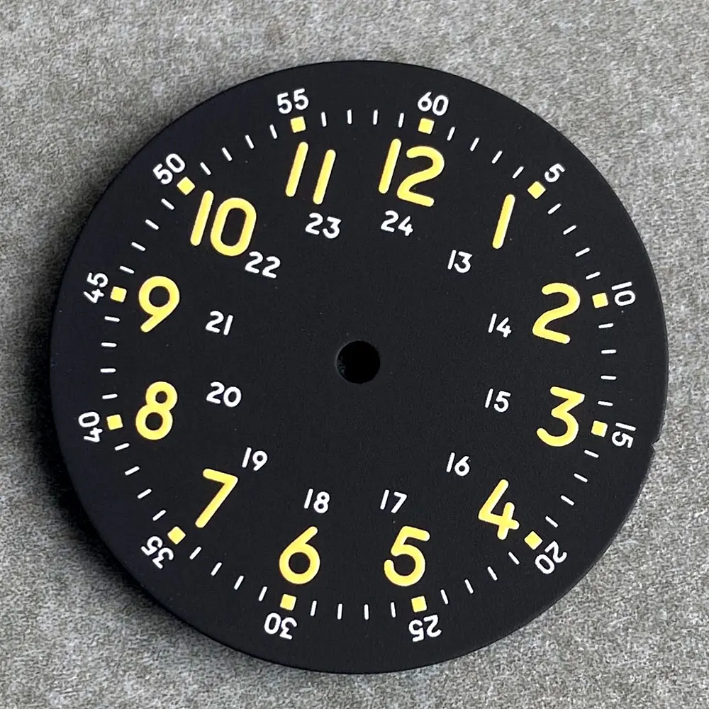 Brownish Red Field Watch Dial 29mm with Luminous Marks