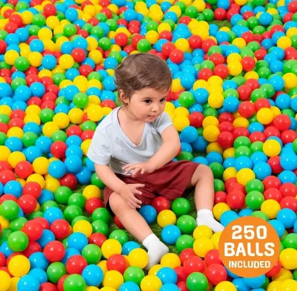 Plastic Play Balls 250ct | for Indoor Play, Ball Pit, Bouncers, Multicolor