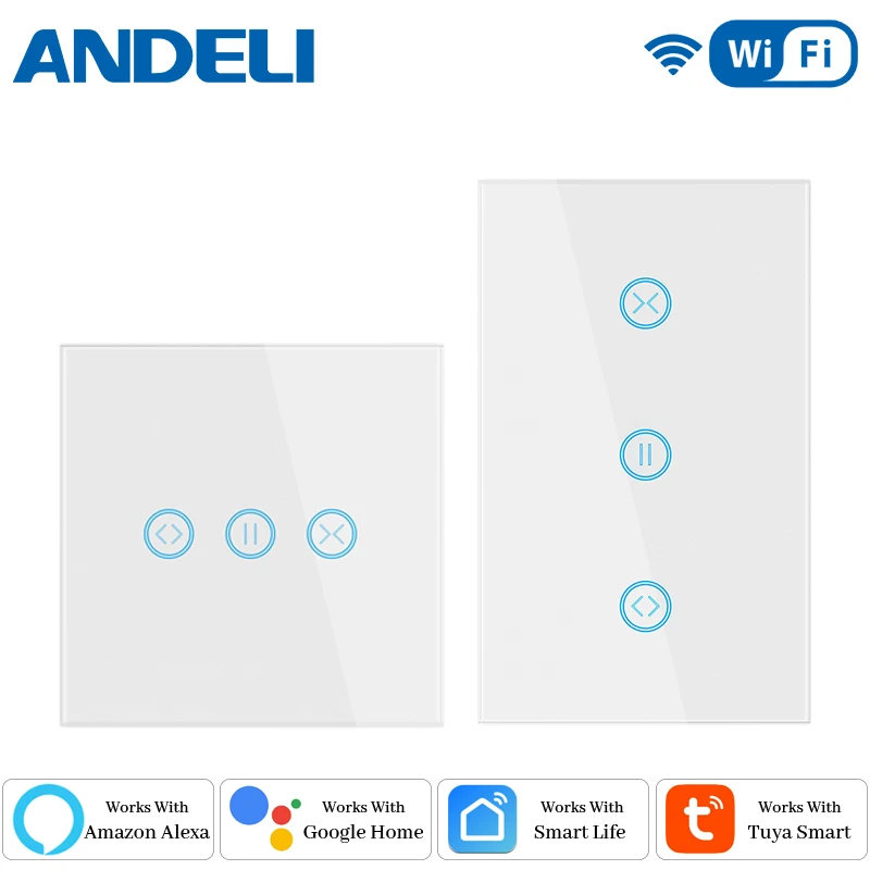 ANDELI Tuya WiFi ผ้าม่านสําหรับมอเตอร์ไฟฟ้าลูกกลิ้งชัตเตอร์,ผ้าม่าน EU/US Switch, สมาร์ทบ้านสําหรับ Google Home,Alexa 1