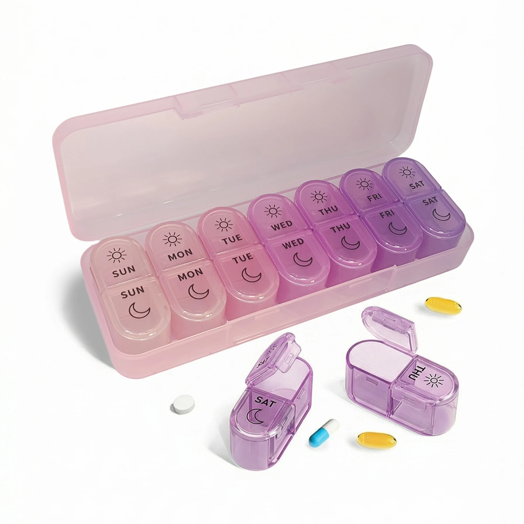Compact 7-Day Daily Pill & Vitamin Organizer with Secure Compartments