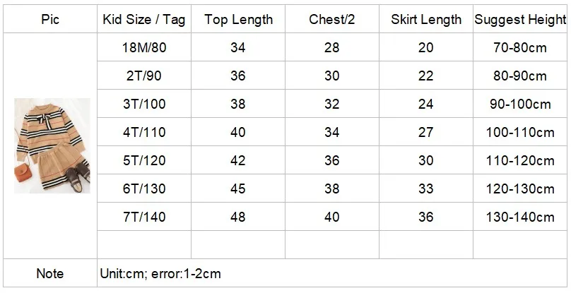 Spring Autumn Girls 2 Pieces Knitted Suit Top + skirt Fall Sets kids clothing set girls clothing set