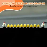 Cute Mini Chickens Car Dashboard Accessories Fun Chicks Car Rearview Mirror Decor Interior Ornaments Fairy Garden Home Car Gifts 4